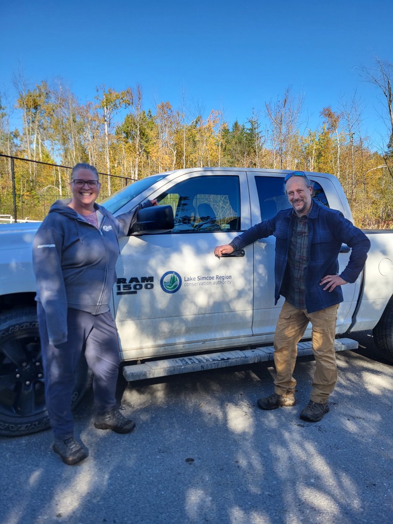 Member and LSRCA employee by LSRCA truck
